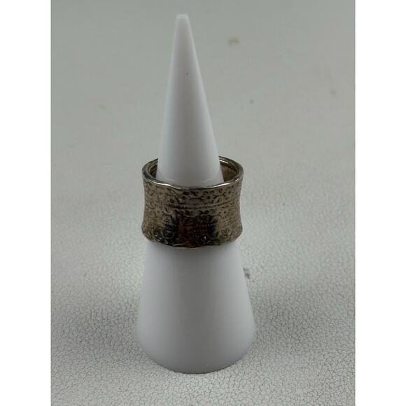 Sisae Sterling Silver Band Ring Flowers Size 6 - Picture 9 of 11